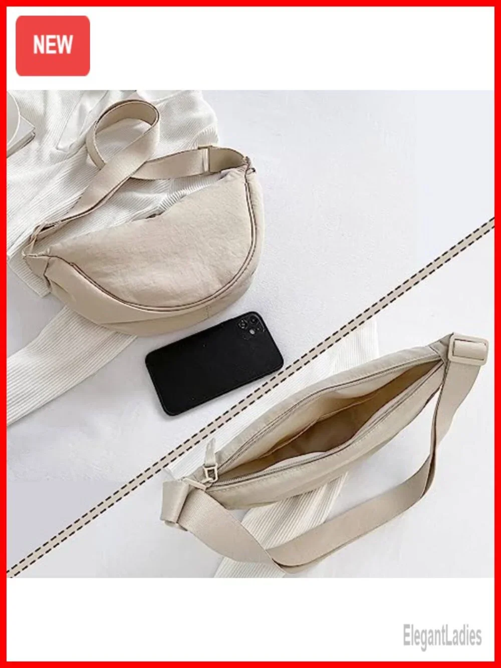 Women's Nylon Crossbody Hobo Sling Bag Lightweight Shoulder Purse